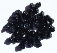 50 8mm Black Button Flower Beads